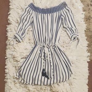 NWOT!! Super cute beach cover up!! Denim Blue and White!!